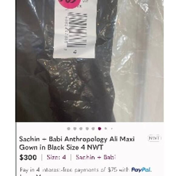 Jay Godfrey New Valentina Halter Long Formal Sequins Black Halter Gown NWT - Picture 4 of 5